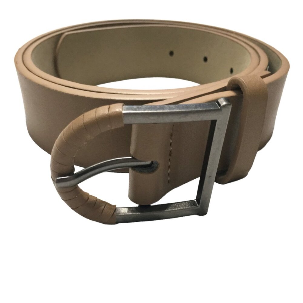 Vince Camuto Women's Beige Vegan Leather Belt Size Medium (30-34 Waist)